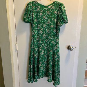 LOFT dress with green flower pattern